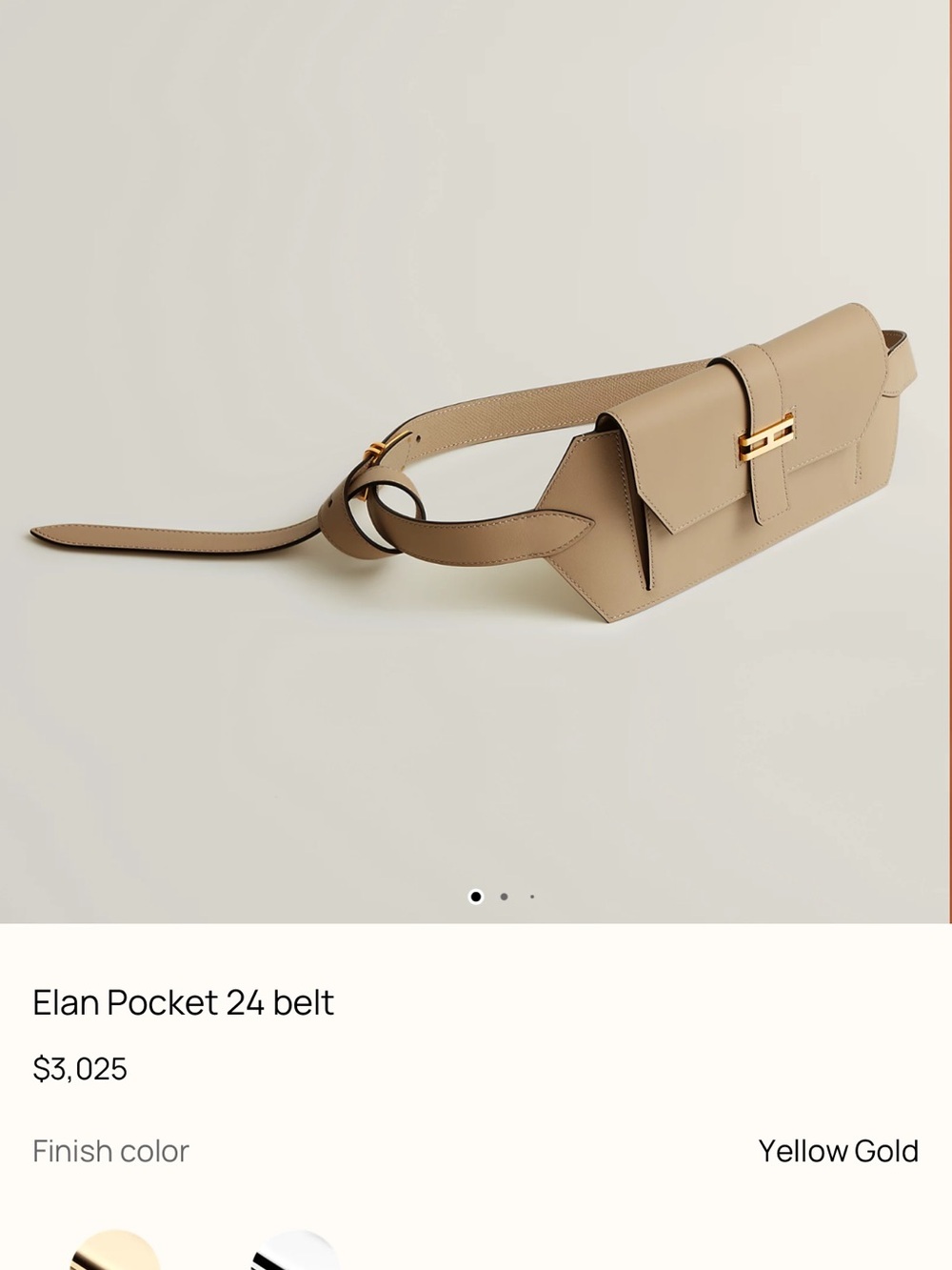 Elan Mini Belt Bag in Beige with Gold Hardware